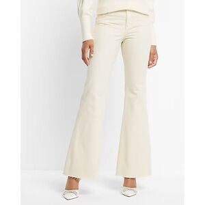 NWT Express 70s Flare Mid Rise Cream Off-White Jeans Sz 4